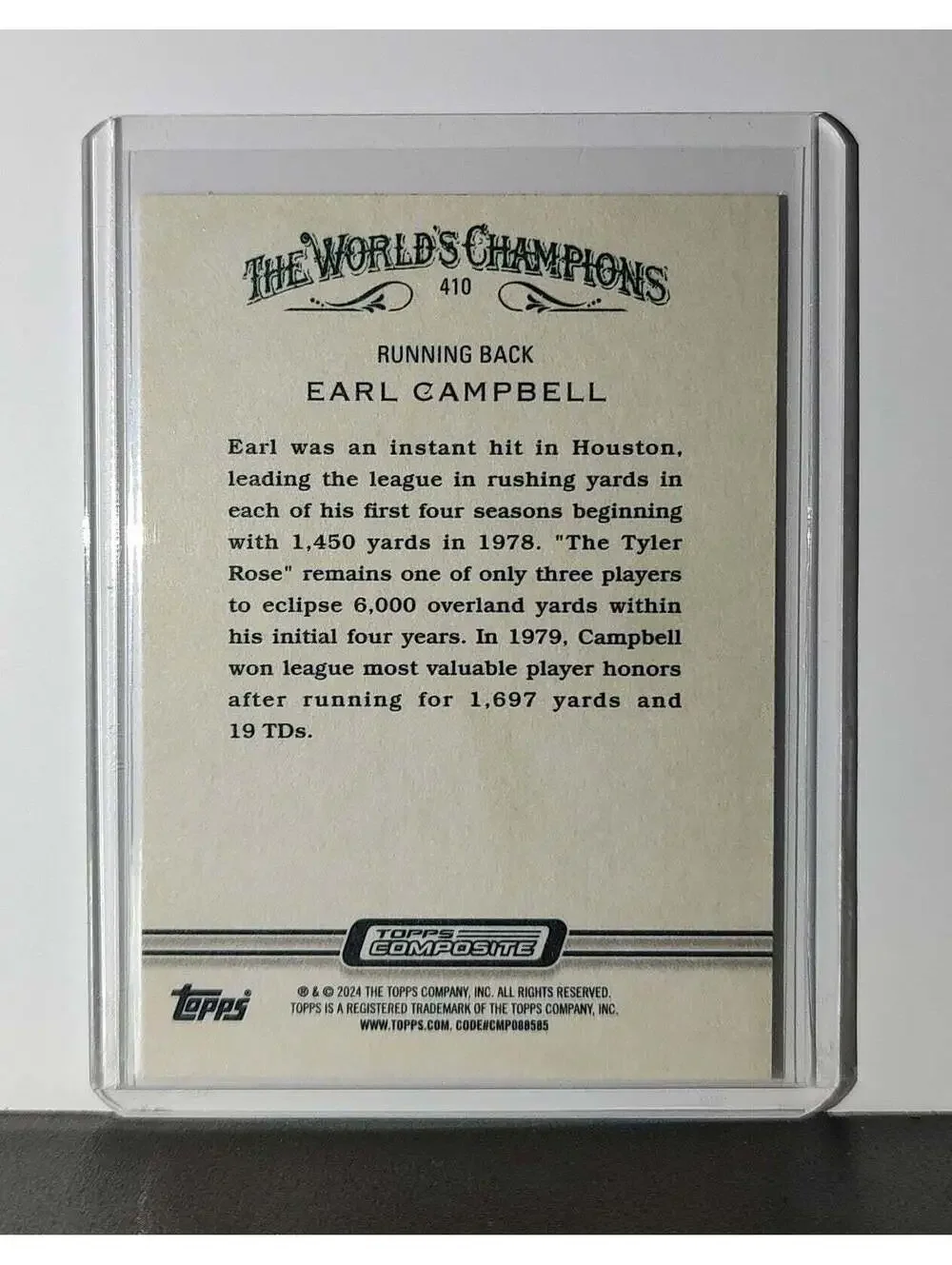 Earl Campbell 2023 Topps Allen & Ginter NFL #410 Card Houston Oilers